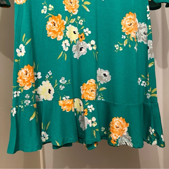 Ann Taylor LOFT Outlet Women’s Floral Green Wrap Dress Size 10 Petite - Picture 4 of 9